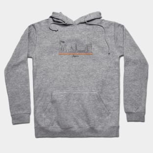 Doha Skyline - in one line - Qatar 2022 - España Hoodie